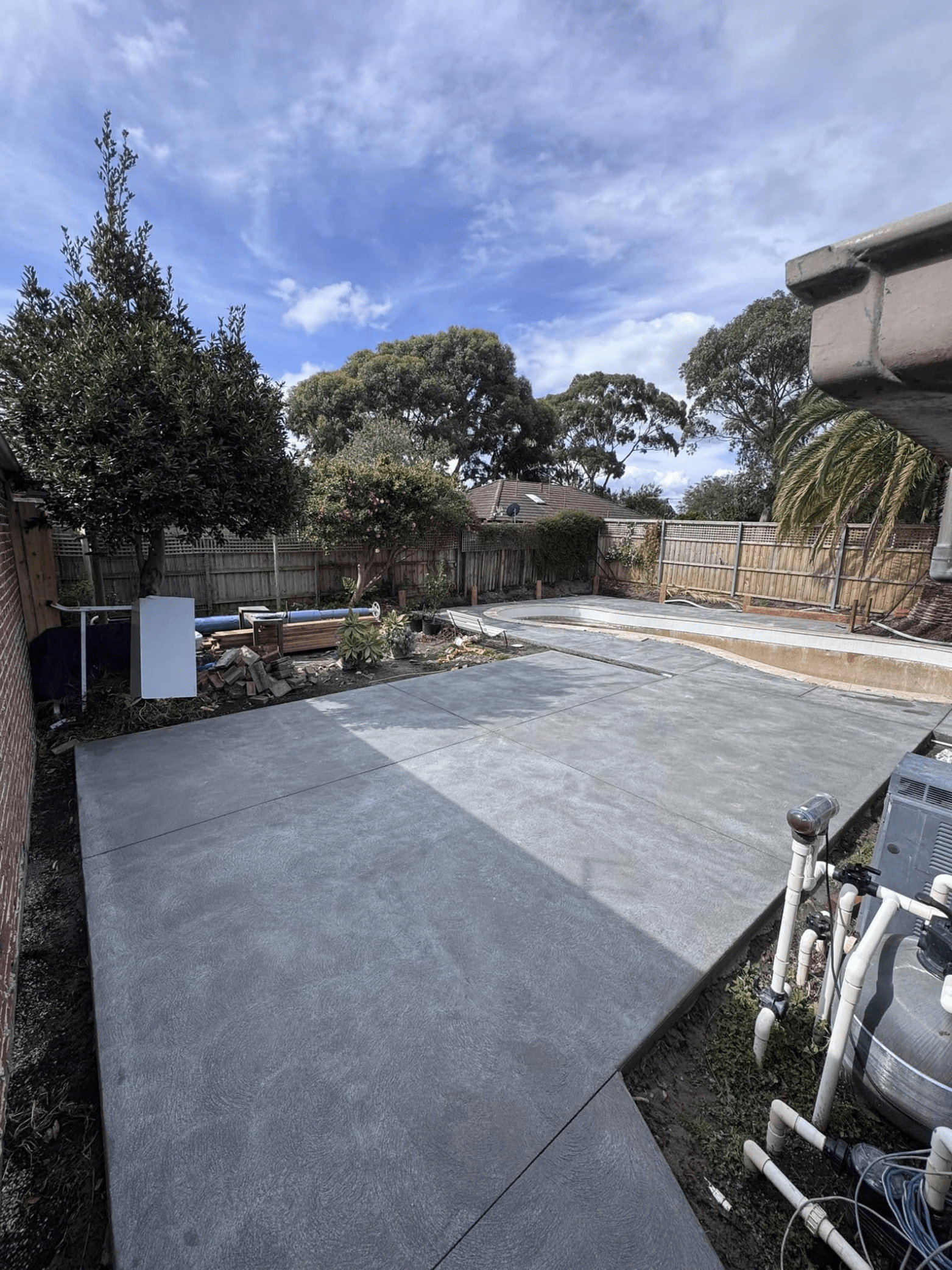 Under Pave Job around pool in Cheltenham 1-min