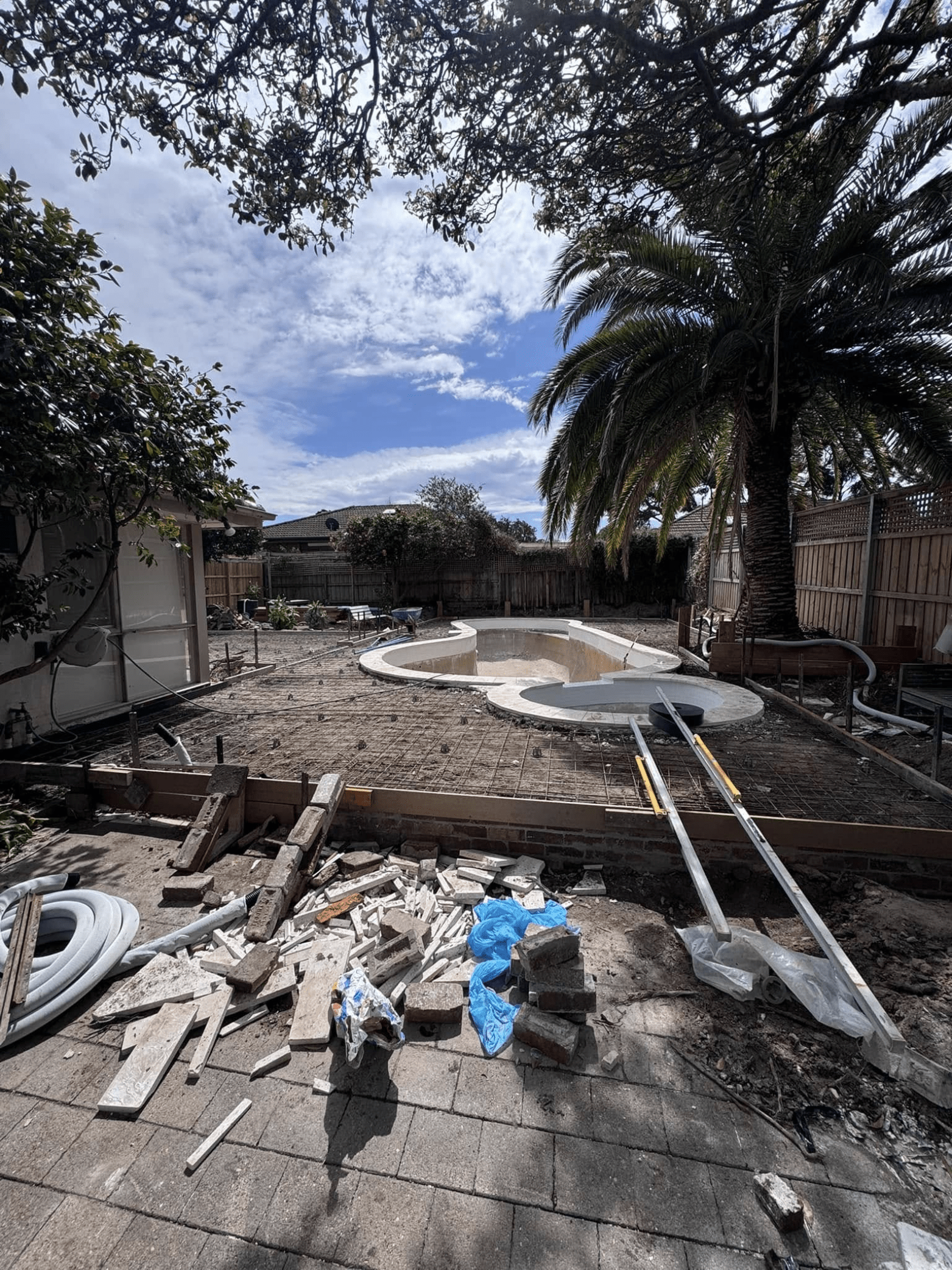 Under Pave Job around pool in Cheltenham 3-min